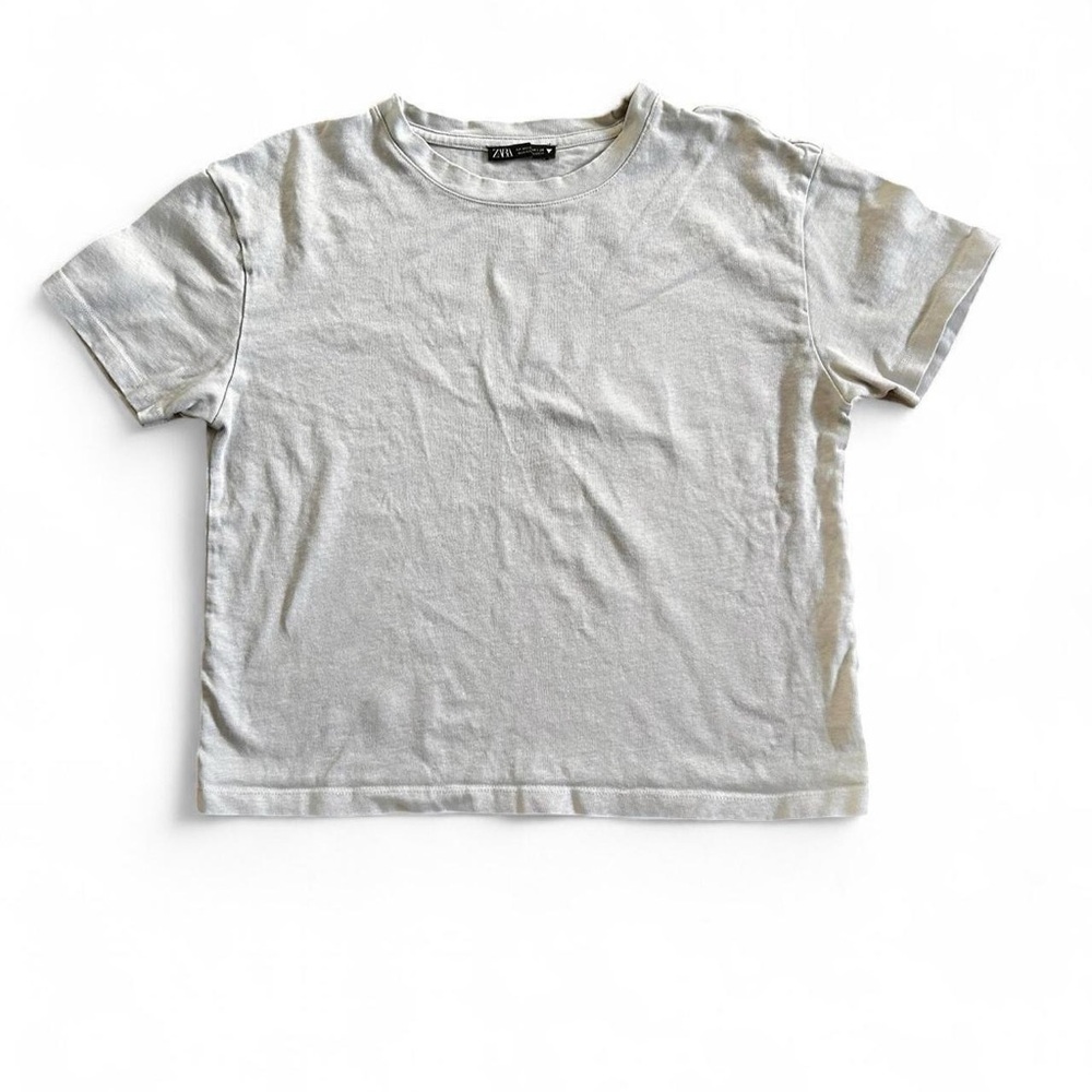 Zara grey cropped t-shirt